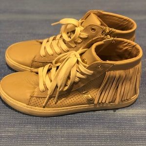 High top fringe sneakers!!